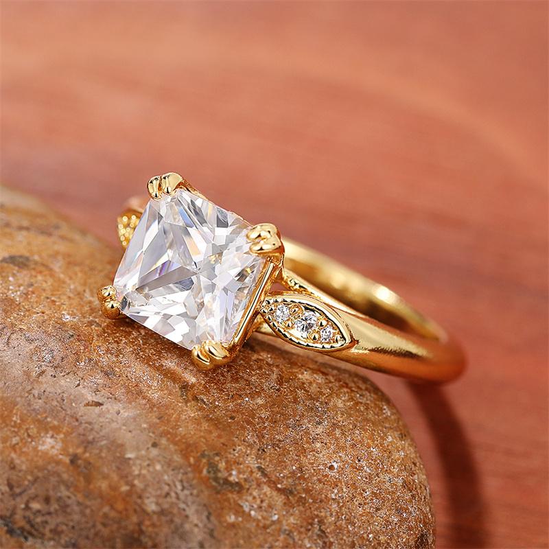 Square Cubic Zirconia Wedding for Women Engagement Rings  -JW00560-Veeddydropshipping