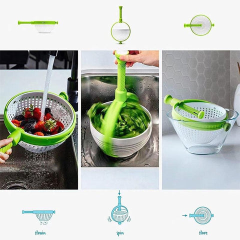 Collapsible Salad Spinner Vegetable Fruit Drainer-HA01341-Veeddydropshipping