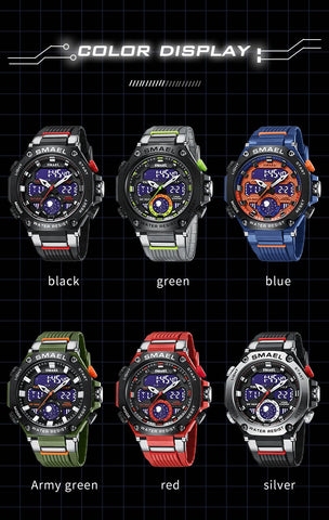 Quartz Wristwatches Sport Army Clock Alarm Dual Display-JW00800-Veeddydropshipping