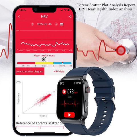 2023 Blood Glucose Smart Watch Men Health ECG Monitor Blood -CE00556-Veeddydropshipping