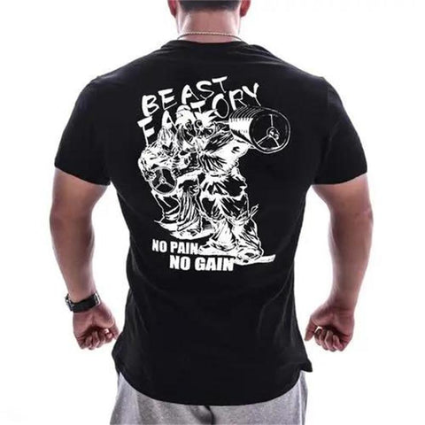 Fitness 3D printed men's T-shirt with breathable and lightweight sports quick drying short sleeves-Veeddydropshipping