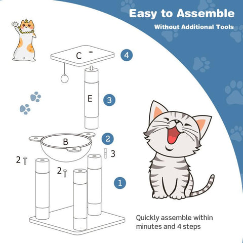 Stable Safe Structure Cat Toys Multi-level Cat Tree-HA01443-Veeddydropshipping