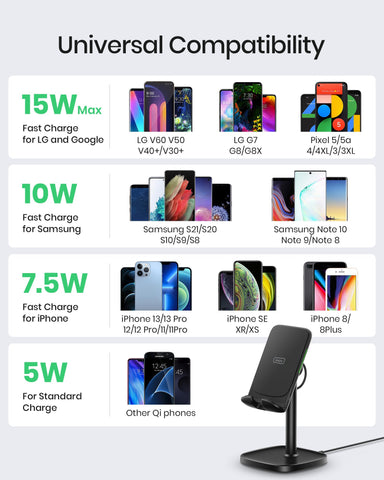 INIU 15W Wireless Charger Phone Stand Adjustable Phone Desk Holder-PA01064-Veeddydropshipping
