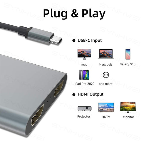 HDMI Dual Screen Expansion Type C Docking Station-CO00044-Veeddydropshipping