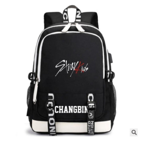 Kpop Stray Kids Waterproof Schoolbag USB Laptop Backpack-BS00301-Veeddydropshipping