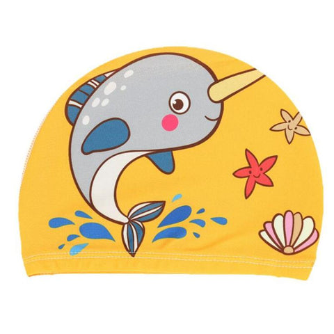 Swimming Cap for Children Elastic Fabric Cute Cartoon for Long Hair Lovely Kids-OS00106-Veeddydropshipping