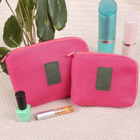 Travel Zipper Cosmetic Bag Women Casual USB Data Cable Headset Earphone Solid-PA00912-Veeddydropshipping