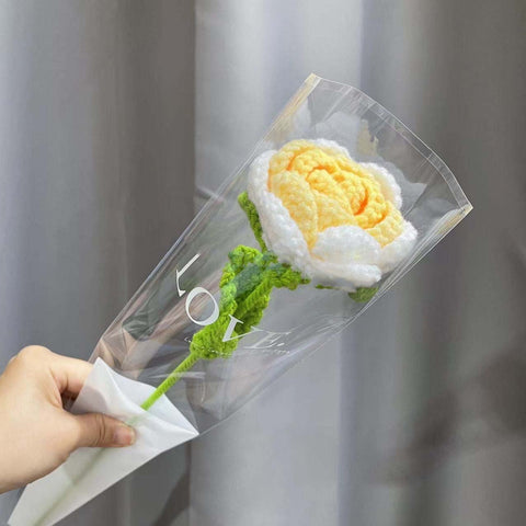 DIY Rose Flower Hand-Woven Imitation Crochet  Flower-HA00695-Veeddydropshipping