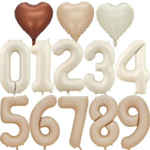 Bear Balloon with Heart Creamy Caramel Balloon-HA00733-Veeddydropshipping