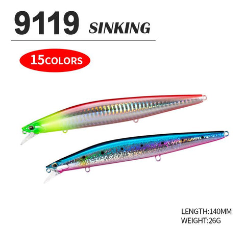 1 Pcs Sinking Minnow 145mm 25.5g Wobbler Lure Long Casting Fishing Lure Artificial Bait -OS00481-Veeddydropshipping