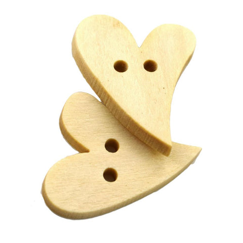Wooden Buttons Heart Shape Sewing Accessories-HA00163-Veeddydropshipping