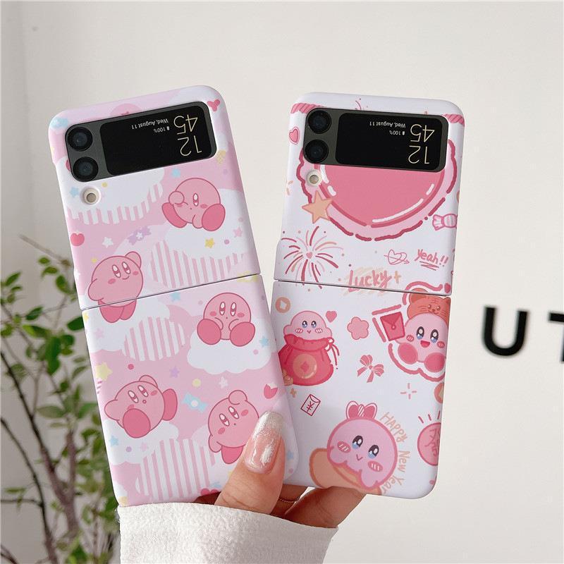 Kirby Kawaii Samsung Galaxy Z Flip3 Mobile Phone Case Folding Screen-PA00228-Veeddydropshipping