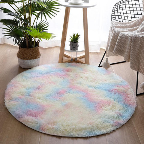 Plush Round Rug Fluffy Carpets Soft Home Decor-HA00480-Veeddydropshipping