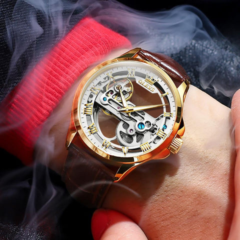 Automatic Mechanical Wristwatch Skeleton Design Waterproof -JW00610-Veeddydropshipping