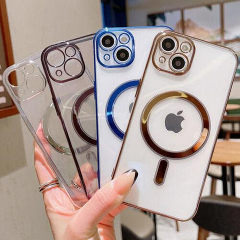 Case For iPhone 14 13 12 11 Pro Max XR XS X Shockproof Magnetic Silicone Cover-PA00107-Veeddydropshipping