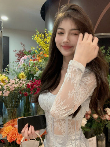 Lace Chiffon Dress Female Sexy Short Skirt -Veeddydropshipping