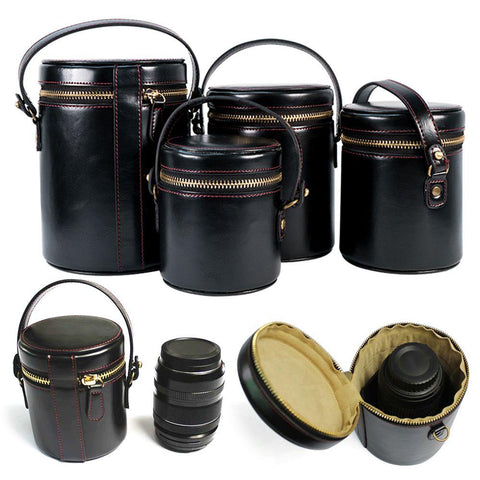 Retro Hard PU Leather Lens Case for Canon Nikon Sony Pentax Fujifilm Tamron Sigma -CE00139-Veeddydropshipping