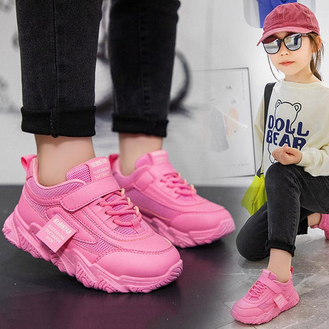 Spring New Kids Sneakers 2023 PU Girls Casual Mesh-TB00119-Veeddydropshipping