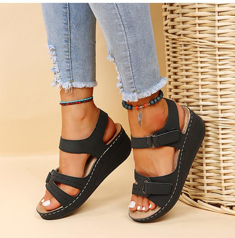 Woman Comfortable Sandals Ladies Lightweight Wedge Sandals-BS00819-Veeddydropshipping