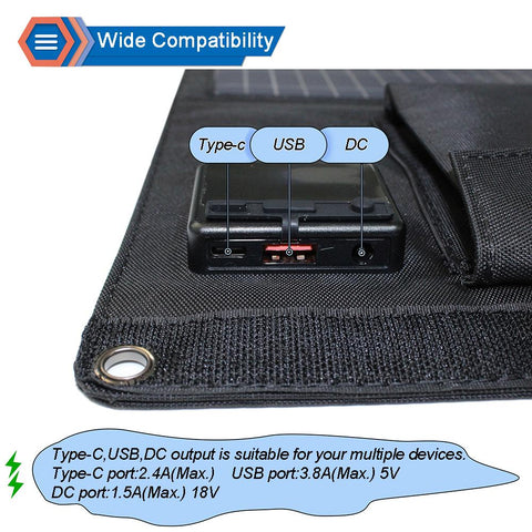 Upgraded 28W 21W 14W Portable Solar Panel Charger Double USB 5V 18V DC Camping-PA00092-Veeddydropshipping
