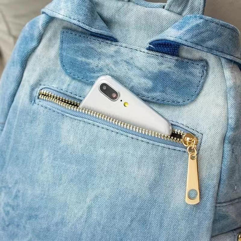 backpack wask cowboy backpack for college women Denim Backpack-BS00015-Veeddydropshipping