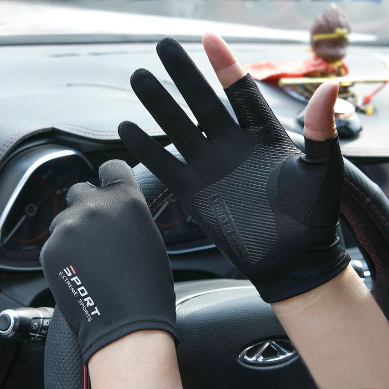 Ice Silk Half-finger Cycling Gloves for Men and Women Outdoor Sports Fitness -OS00990-Veeddydropshipping