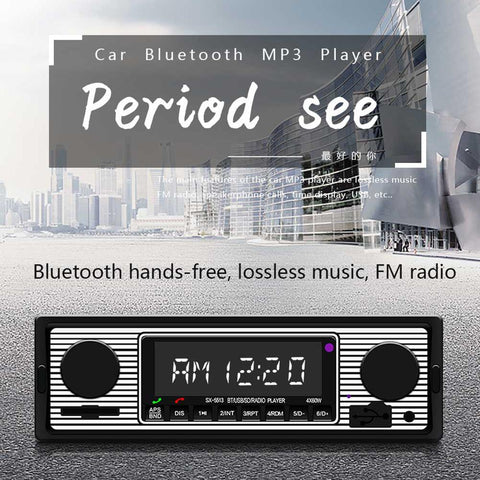 Bluetooth Car Radio Vintage Dual Knob MP3 Player FM Tuner Stereo-AM00648-Veeddydropshipping