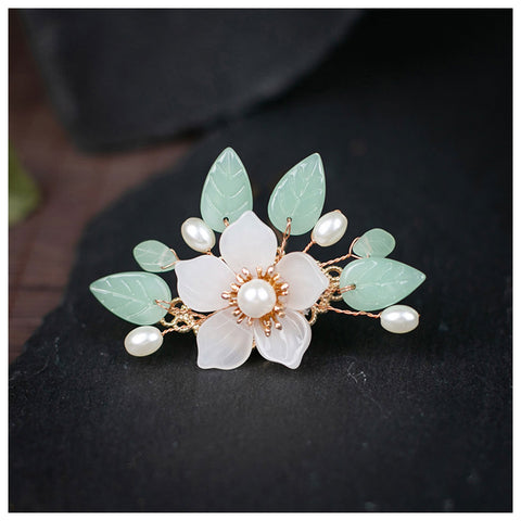 U-shaped Pearl Flower Hair Accessories Jewelry -JW00514-Veeddydropshipping