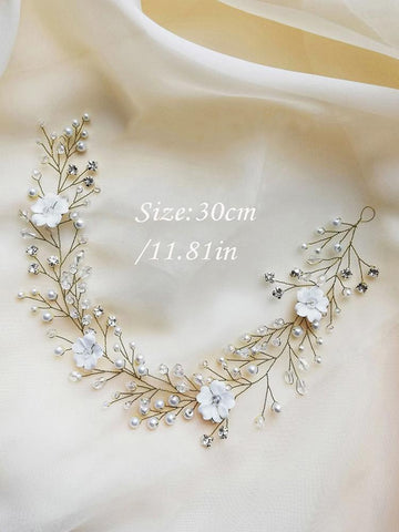Silve Wedding Headband Flower Headpieces bride headdress  -JW00553-Veeddydropshipping