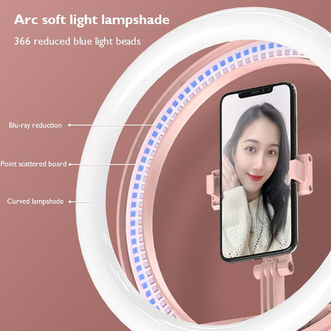 LED Ring Light with Base Portable Phone Holder Stand Selfie Vlog Live Studio-PA00812-Veeddydropshipping