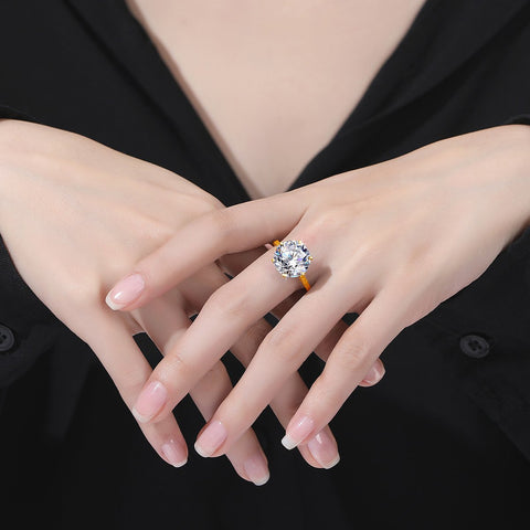 Massive Certified Moissanite Ring Silver Wedding Diamond Test Pass-JW00090-Veeddydropshipping
