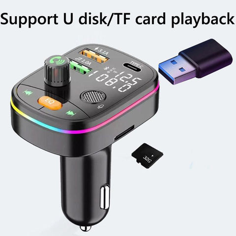 Bluetooth 5.0 Wireless FM Transmitter Dual Display-PA01185-Veeddydropshipping