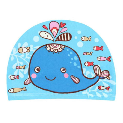 Swimming Cap for Children Elastic Fabric Cute Cartoon for Long Hair Lovely Kids-OS00106-Veeddydropshipping