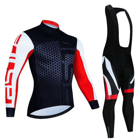 Thermal Fleece Cycling Jersey Set Men Cycling Clothing Warm Mountain Bike -OS01169-Veeddydropshipping
