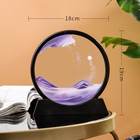 Round 3D Glass Moving Sand Art Painting Sandscape-HA00313-Veeddydropshipping