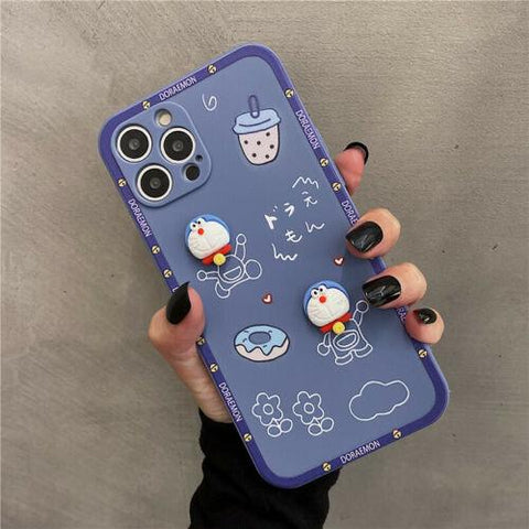 Cute 3D Anime Doraemon Phone Case Silicone Protective Case For Iphone 11/12/13-PA00159-Veeddydropshipping