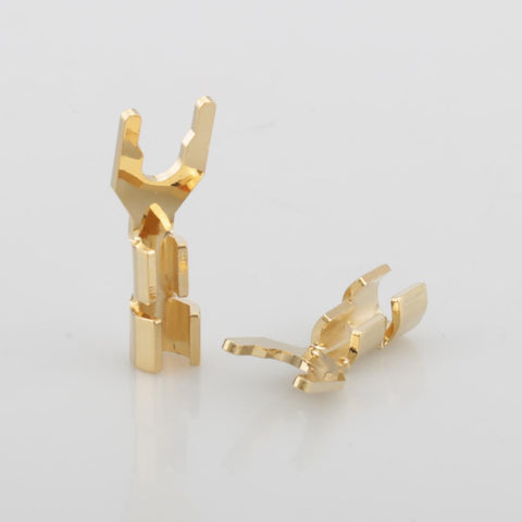 8pcs HiFi Solid Copper Gold Spade Plug Speaker Cable Wire Connector Speaker -CE00125-Veeddydropshipping
