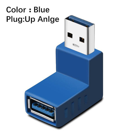 USB 3.0 Type A Male To Female Adapter Plug 90 degree Left Right Angled Adapter -CE00168-Veeddydropshipping