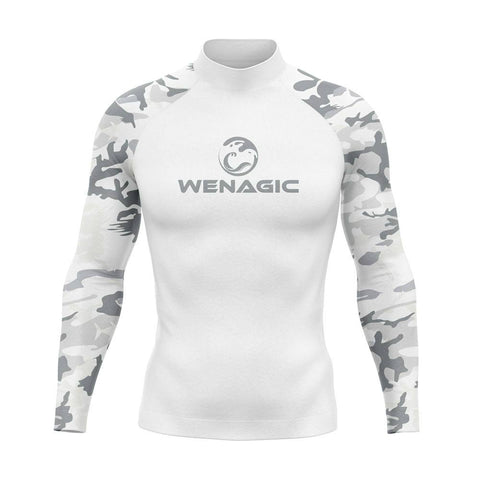 Men UV Protect Swimwear Camouflage Long Sleeve Swimsuit Rashguard Surfing -OS00261-Veeddydropshipping