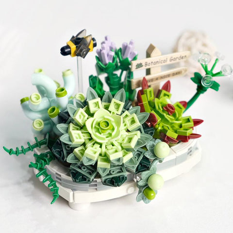 Mini Bouquet Building Blocks Flowers Succulent Cherry Blossom Bonsai 3D Model-TB01475-Veeddydropshipping