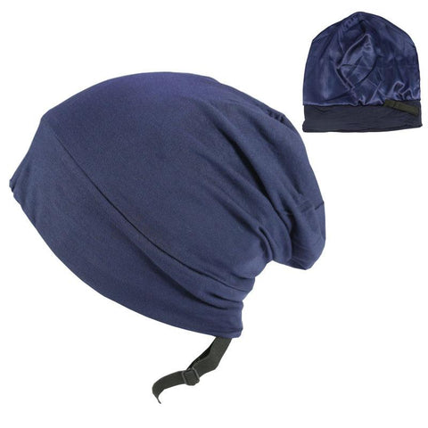 Lined Sleeping Beanie Hat Bamboo Headwear-Veeddydropshipping