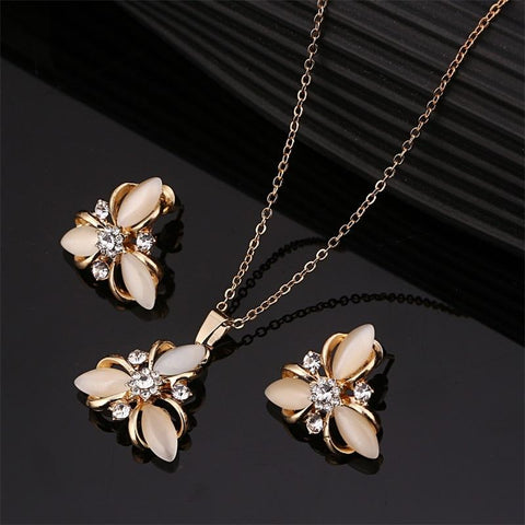 Fashion Gold Plated Opal Jewelry Sets For Woman Cubic Zirconia -JW01341-Veeddydropshipping
