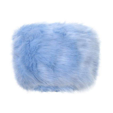 Women Solid Color Furry Feather Strapless T-Shirt Off Shoulder-WF00315-Veeddydropshipping