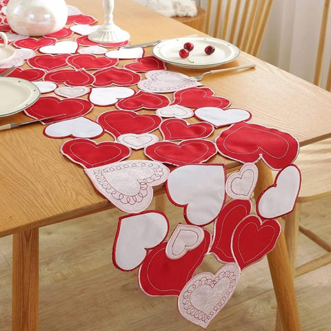 Table Cloth Heart Table Runner Reusable Supplies-HA00516-Veeddydropshipping