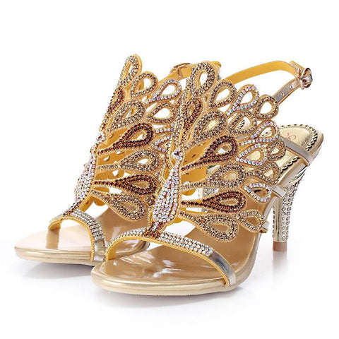 Dress Biling Crystal Sandals Women Outdoor Rhinestones Thin High-BS00830-Veeddydropshipping