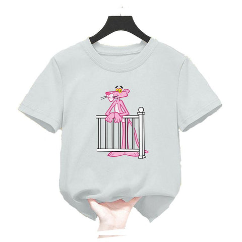 Children pink panther Girls Clothes Boys Cartoon T-Shirt-TB00974-Veeddydropshipping