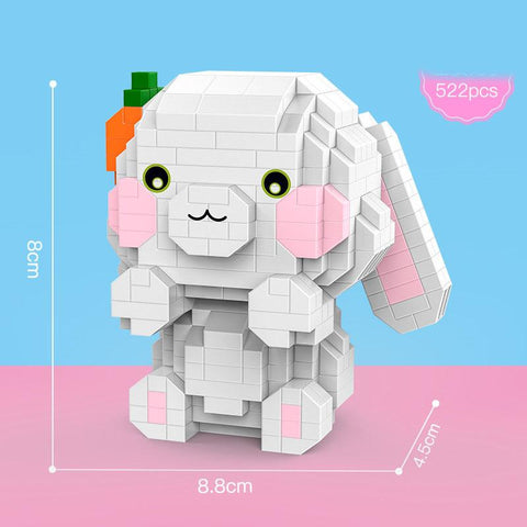 2023 Micro Cute Rabbit  Block DIY Carrot Guitar Bunny Model Diamond-TB01494-Veeddydropshipping