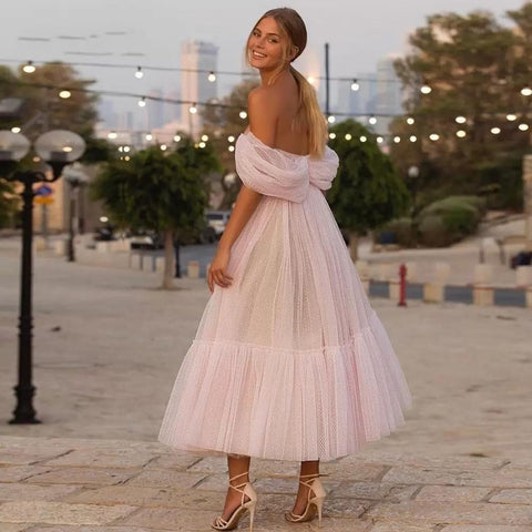 Sweetheart Off Shoulder Lace Prom Dresses-Veeddydropshipping