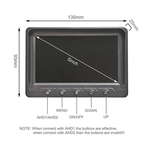 DIYKIT 4Pin 5 Inch AHD IPS Rear View Car Monitor Digital Screen-AM00693-Veeddydropshipping