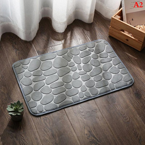 Cobblestone Embossed Bathroom Bath Mat-HA00522-Veeddydropshipping